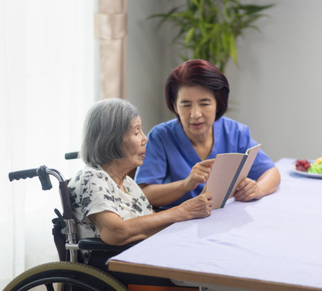 caretaker and senior woman