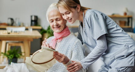 caregiver woman with senior woman