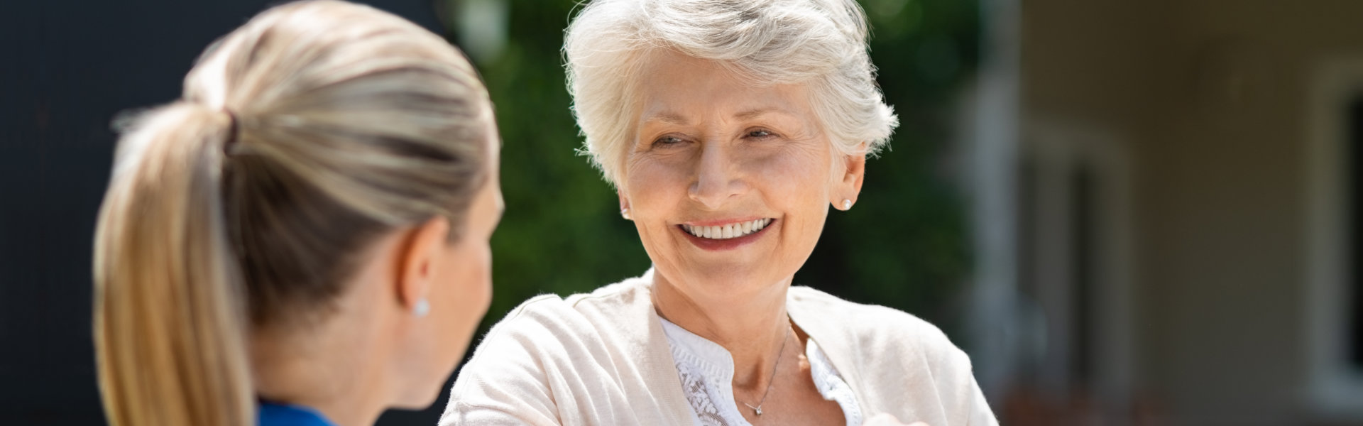 senior woman and caretaker